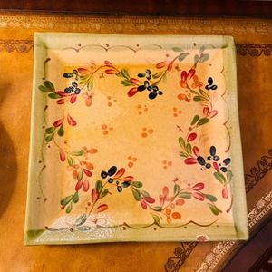 Terre e Provence Hand Painted Ceramic Large Serving Accent Tray Made in France